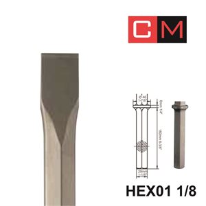 HEX01 1 / 8; Flat Chisel; 1 3 / 16x22