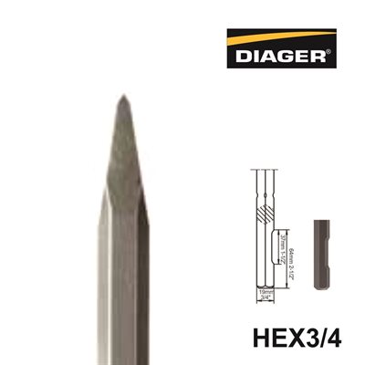HEX3 / 4; Ciseau pointe; 3 / 4x16
